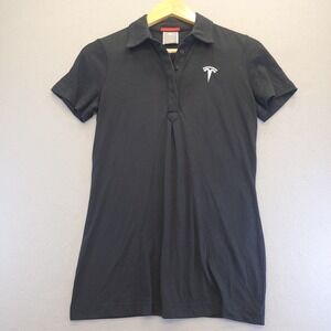 Tesla Motors Womens XS Black Polo Shirt Short Sleeve Logo Tee TSL2979 Tech EV